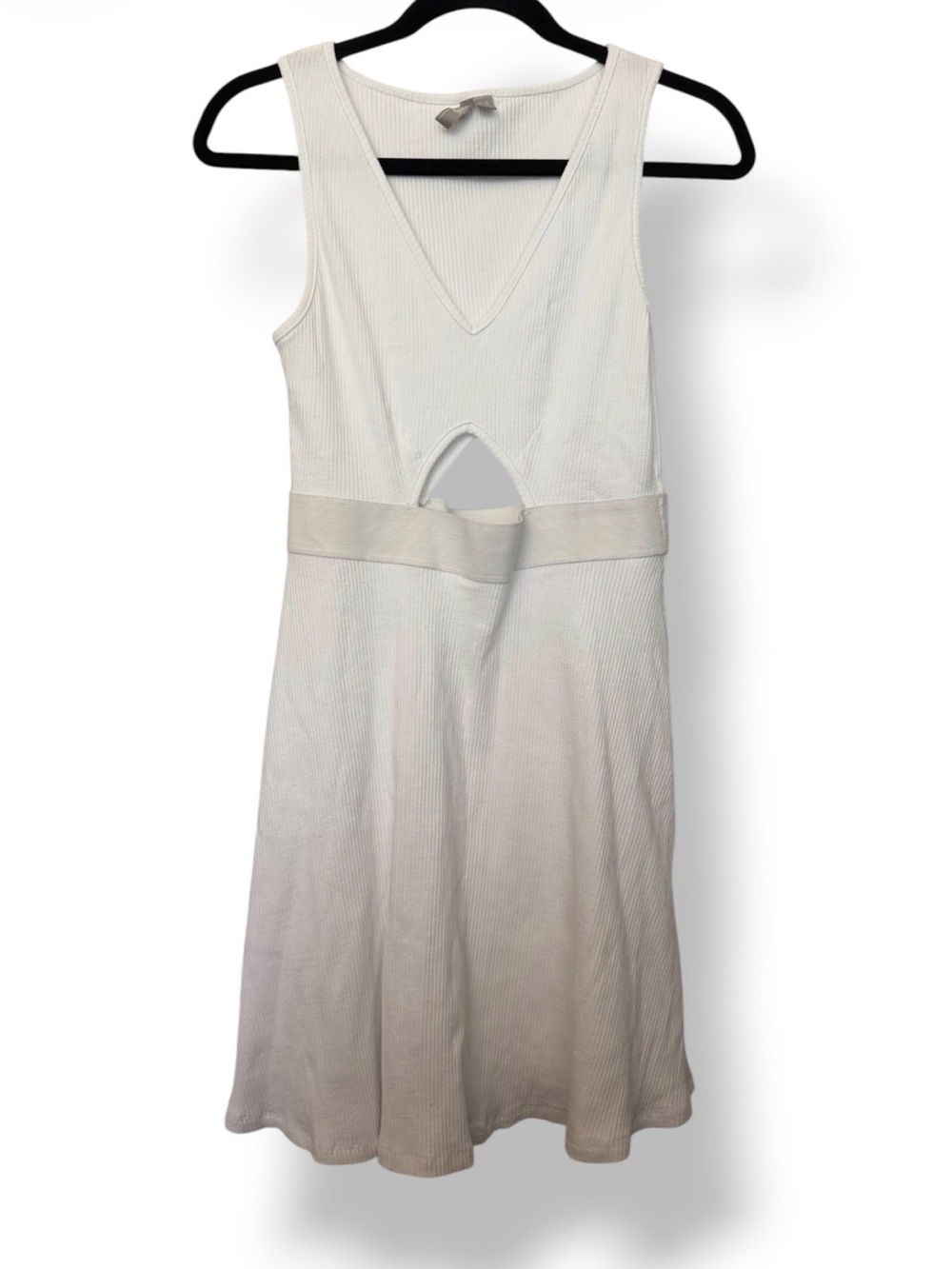 ASOS Ribbed Cutout Mini Dress White - Picture 2 of 5
